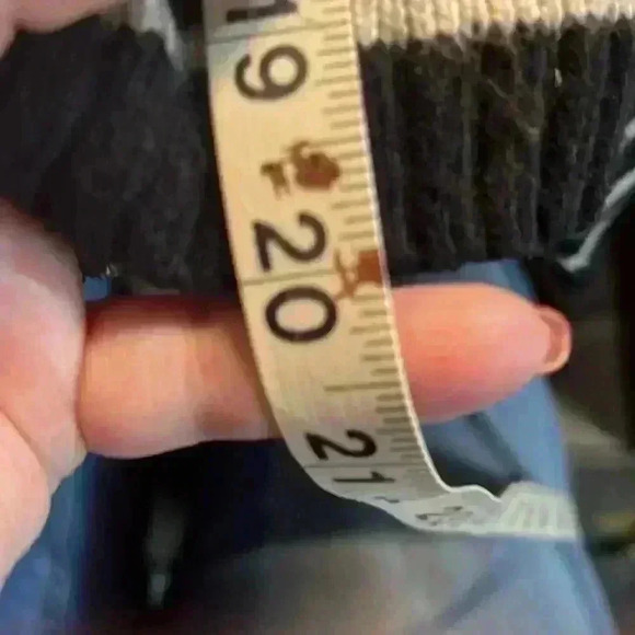 Forever 21 Womens Sweater Black/Cream Stripe M Ribbed Elbow Patches Turtleneck - Picture 10 of 11